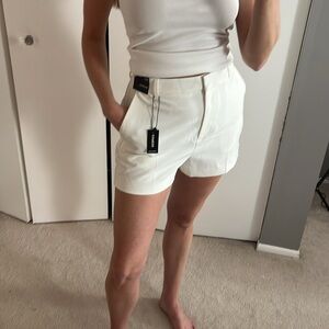 Express super high rise white shorts